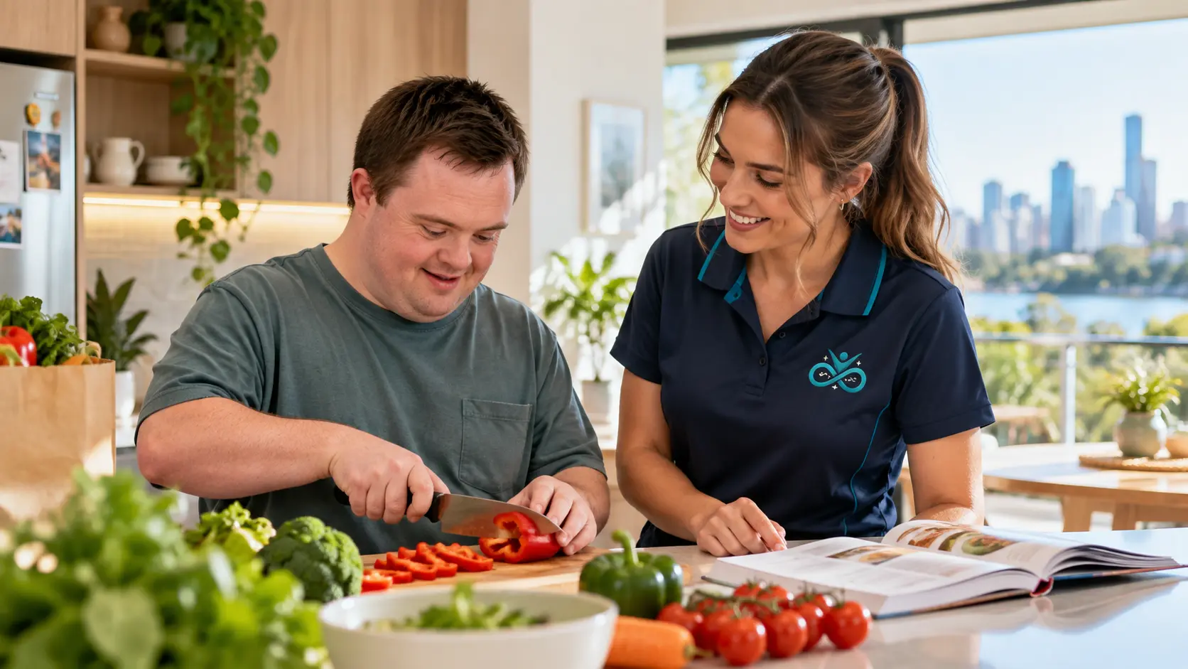 NDIS Assistance with Daily Life Brisbane participant receiving practical support with an everyday home routine