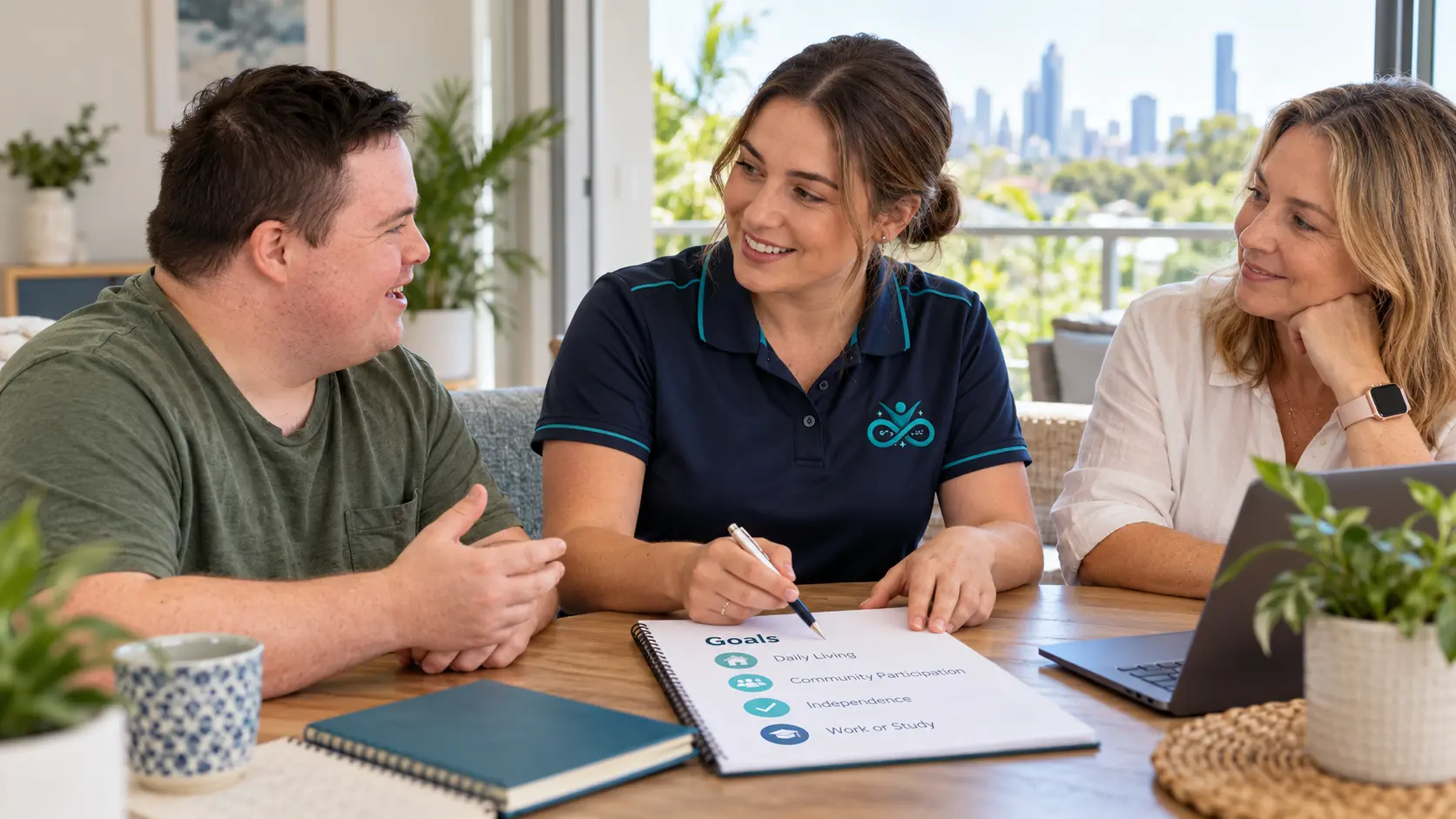 NDIS goals examples discussed during a planning conversation with a participant and support person