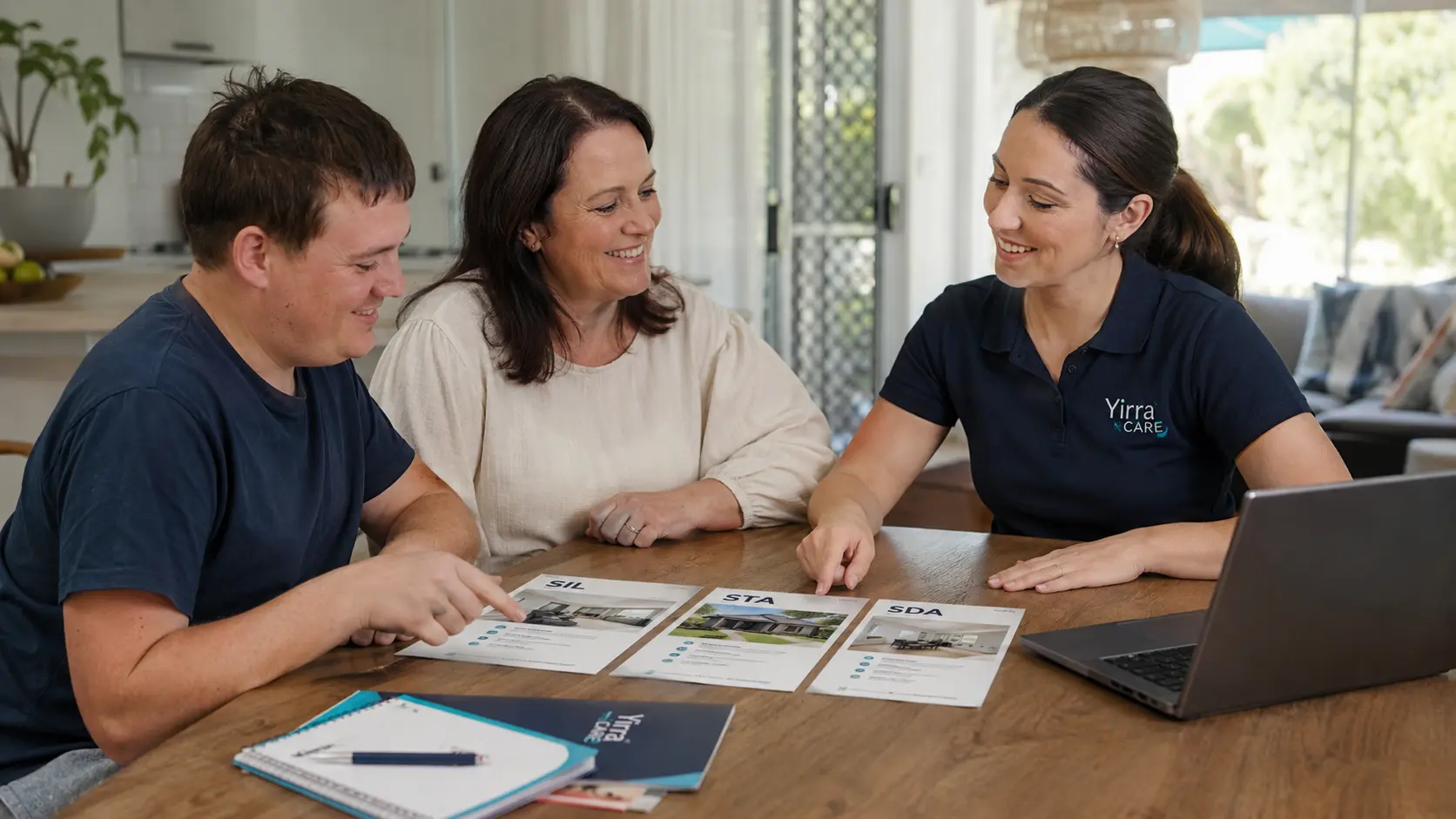 NDIS housing options comparison showing SIL, STA and SDA for participants and families